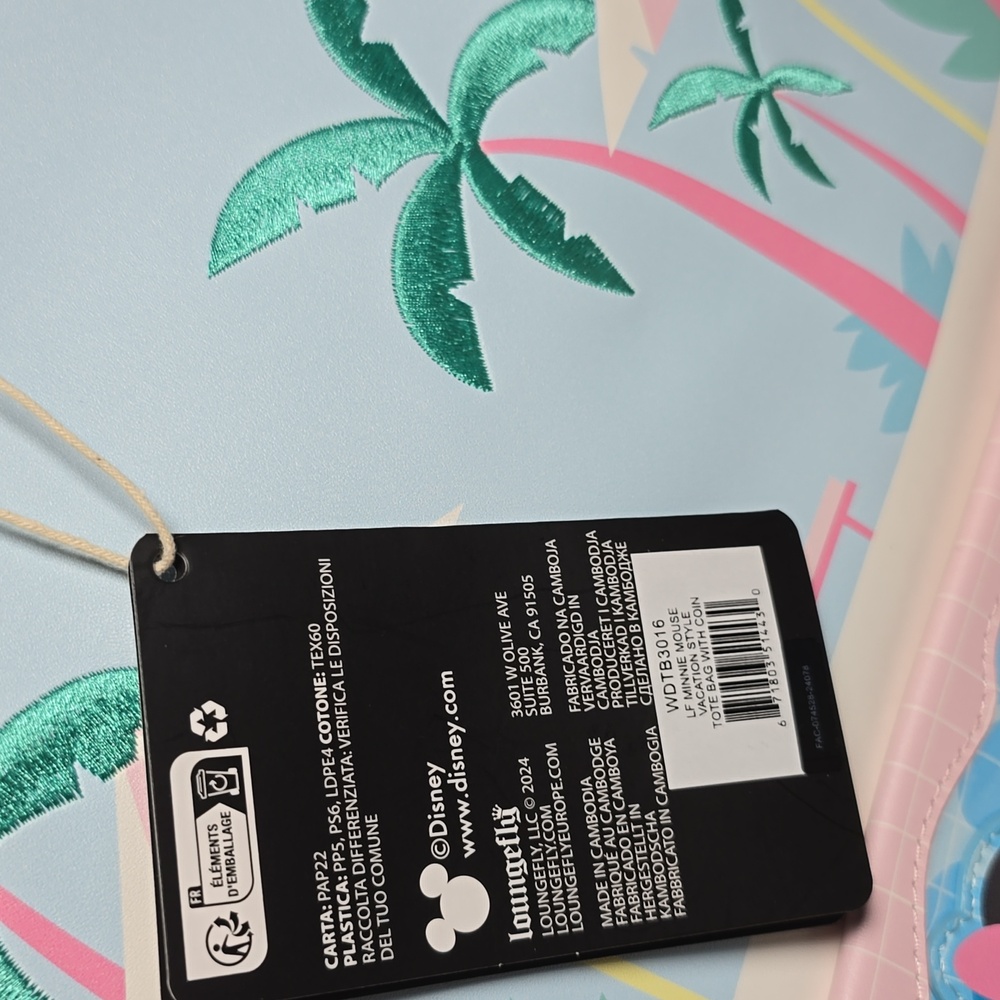 Loungefly Disney Minnie Mouse Tropical Paradise Tote Nwt - Picture 5 of 5